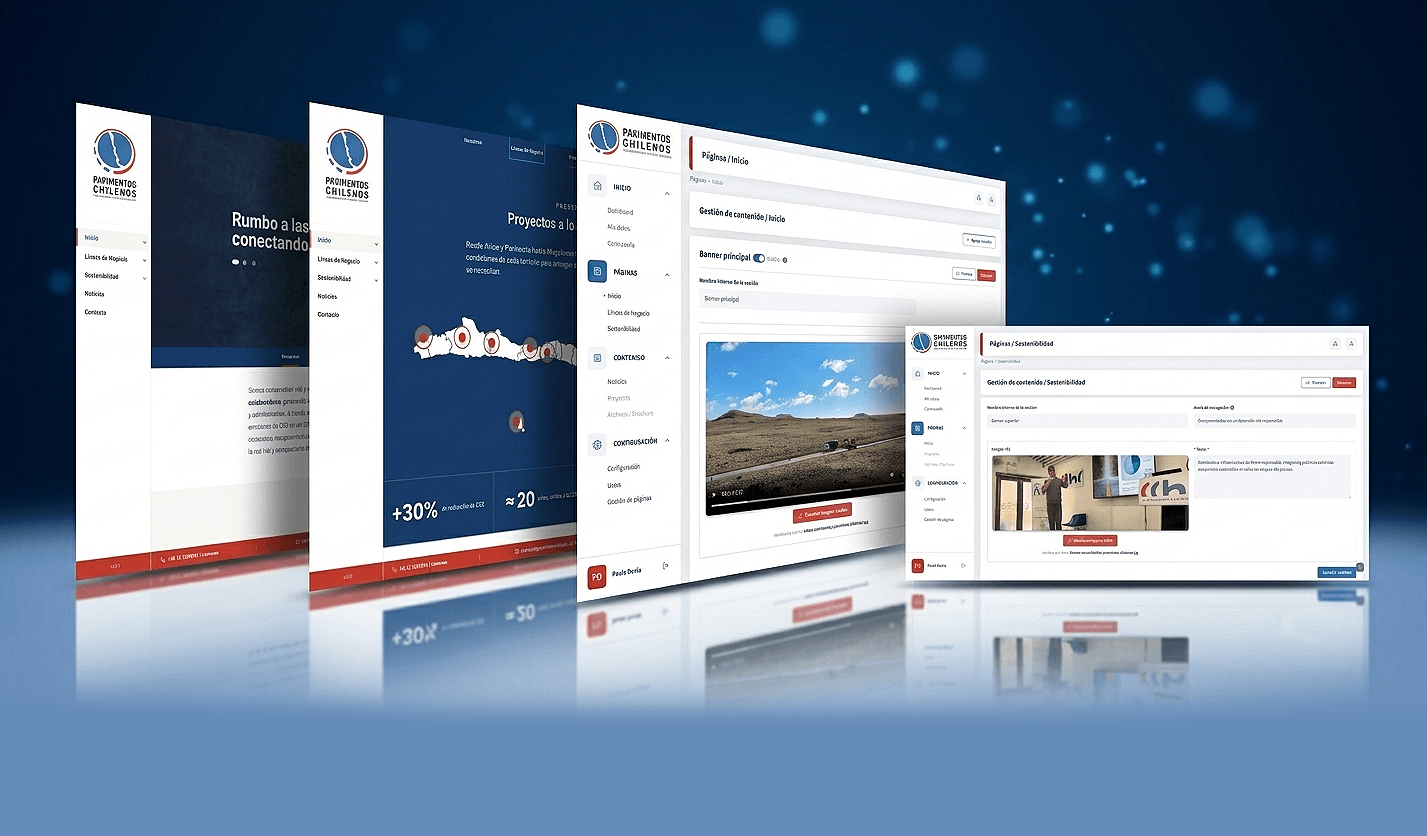 Vista previa del proyecto Sitio web con panel CMS